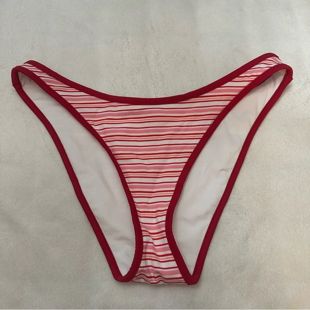 New! Frankie's Bikinis x PINK Golden Hour Rib Cheeky Bottom Large 51665